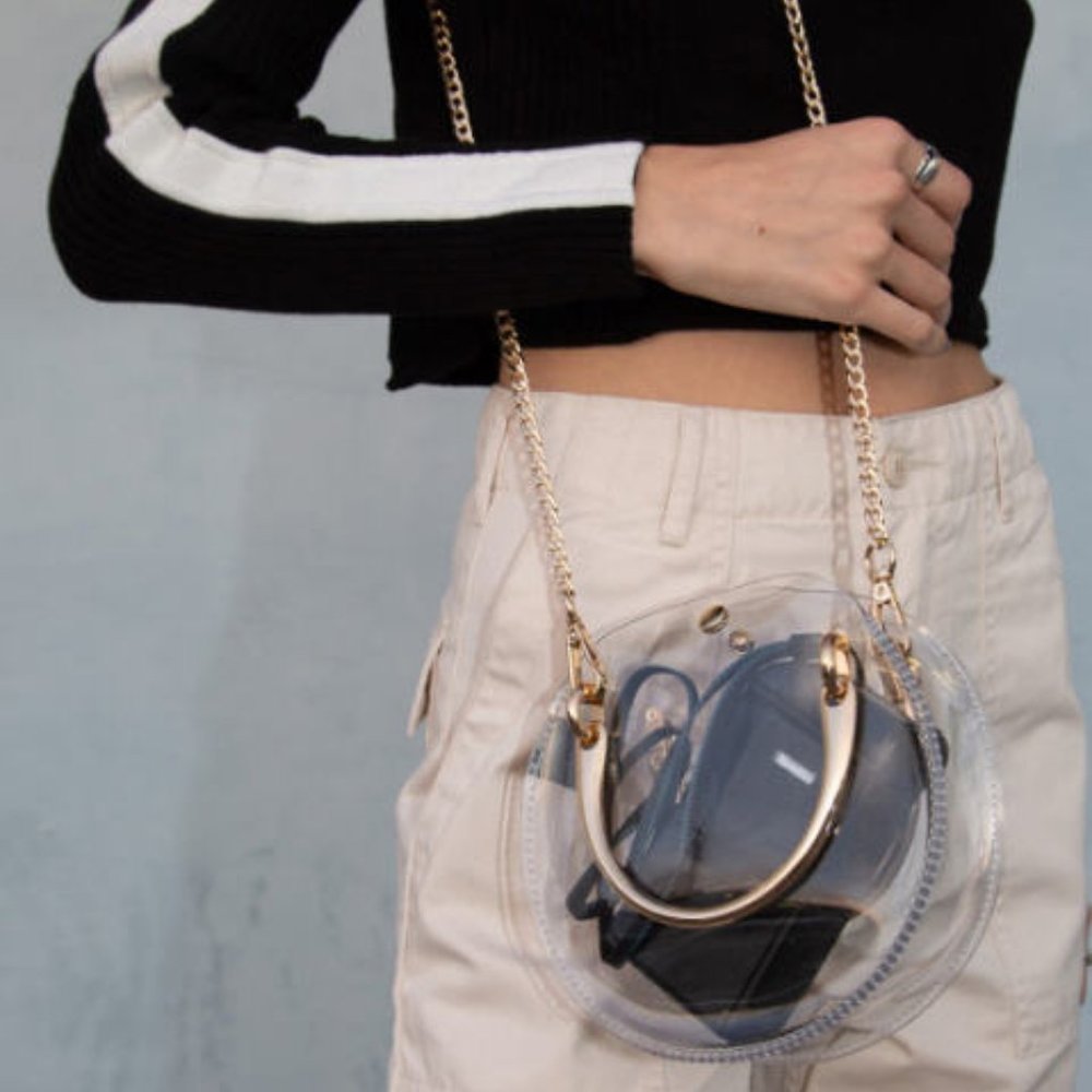New with Tags Brandy melville clear round chain purse
